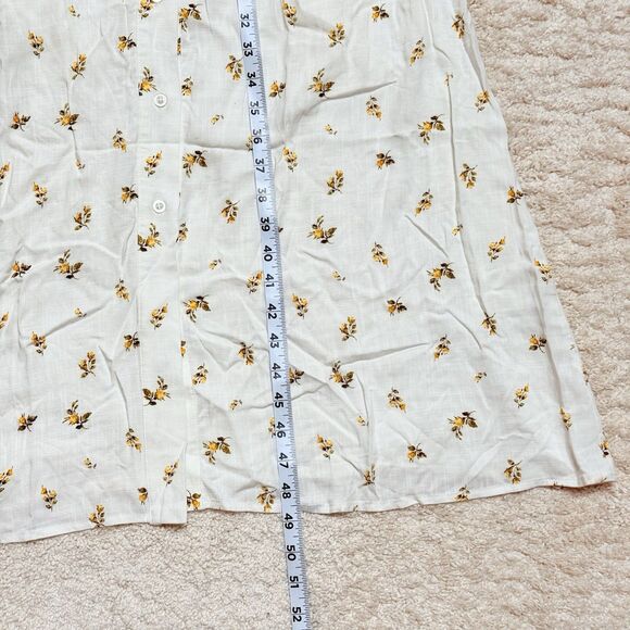 NWT Anthropologie OPT White & Yellow Floral Tie Waist Puff Sleeve Maxi Dress M - Picture 12 of 14